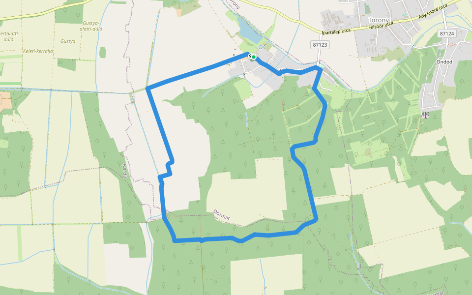 Nordic walking walking route map in Dozmat