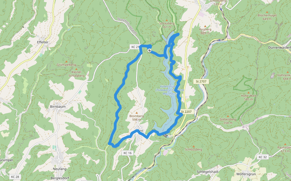 Hubertus-Weg RT 25 walking route map in Steinwiesen