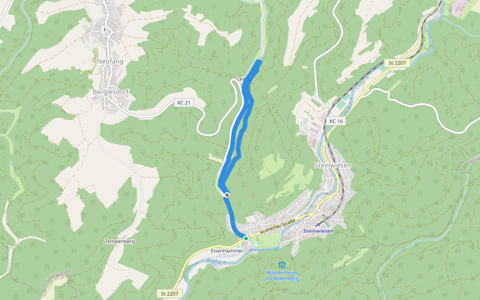 Leitschgrund-Weg RT 22 walking route map in Steinwiesen