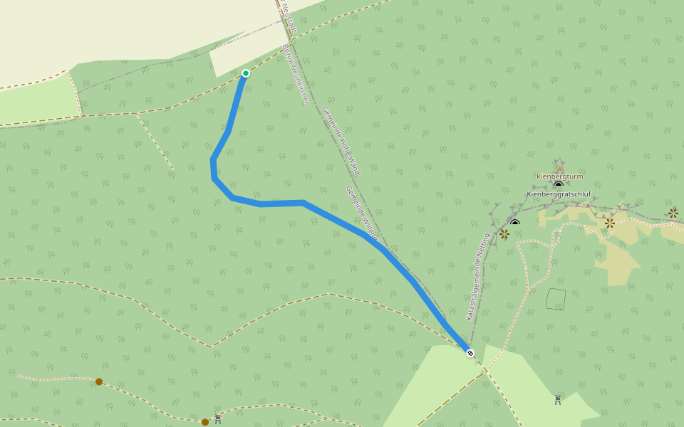 Kienbergwiese - Richtung Zweiersdorf GH Mohr walking route map in Maiersdorf
