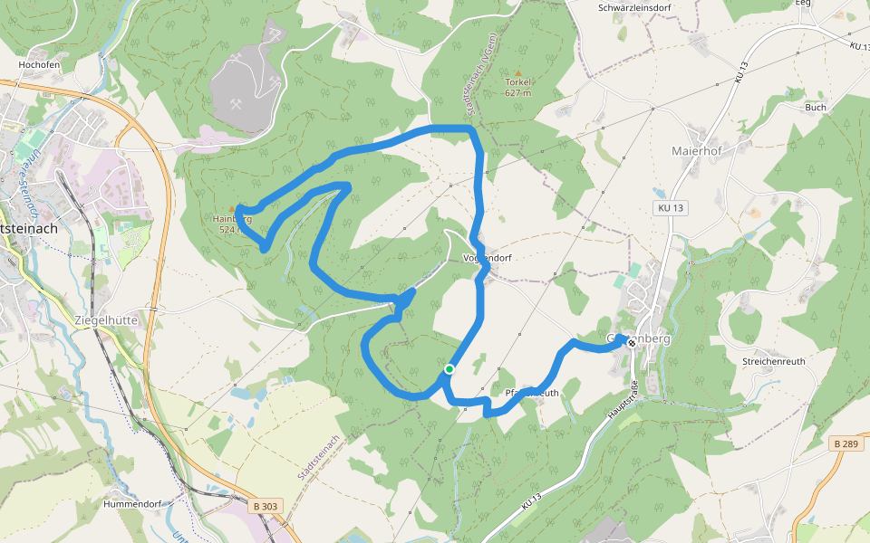 Hainberg-Weg KU 24 walking route map in Guttenberg