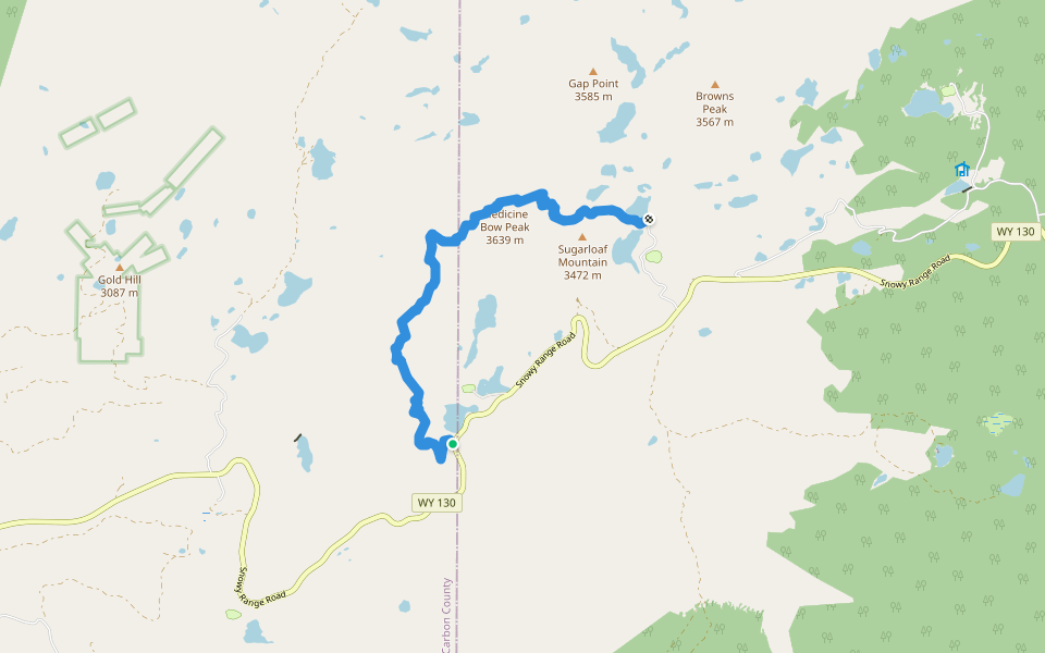 Medicine Bow Peak Trail walking route map in Centennial