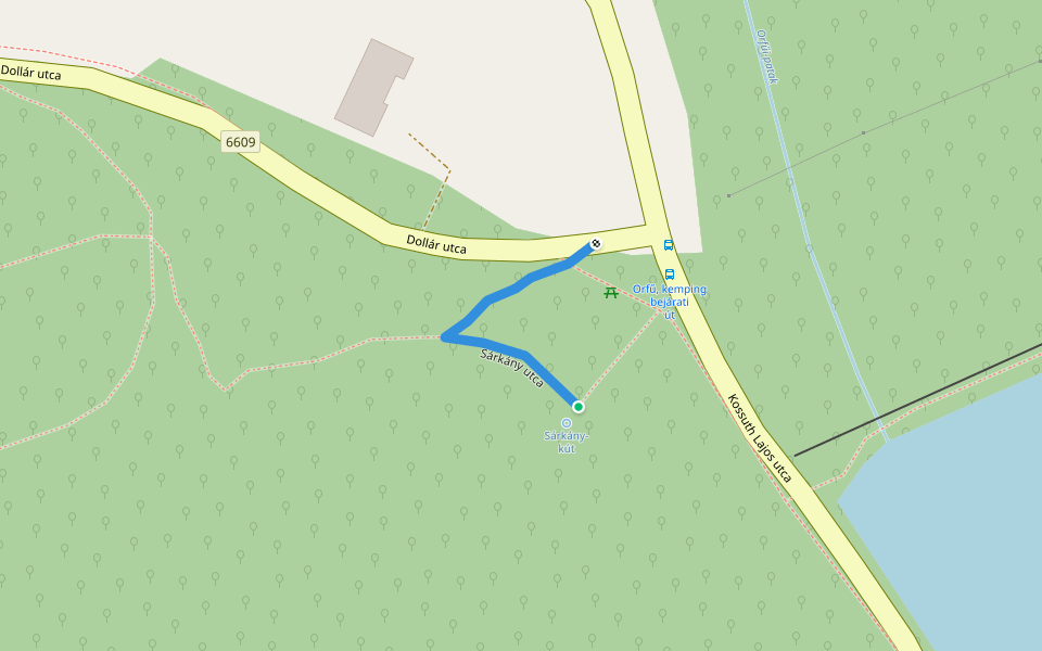 T, Sárkány-kút tanösvény walking route map in Orfű