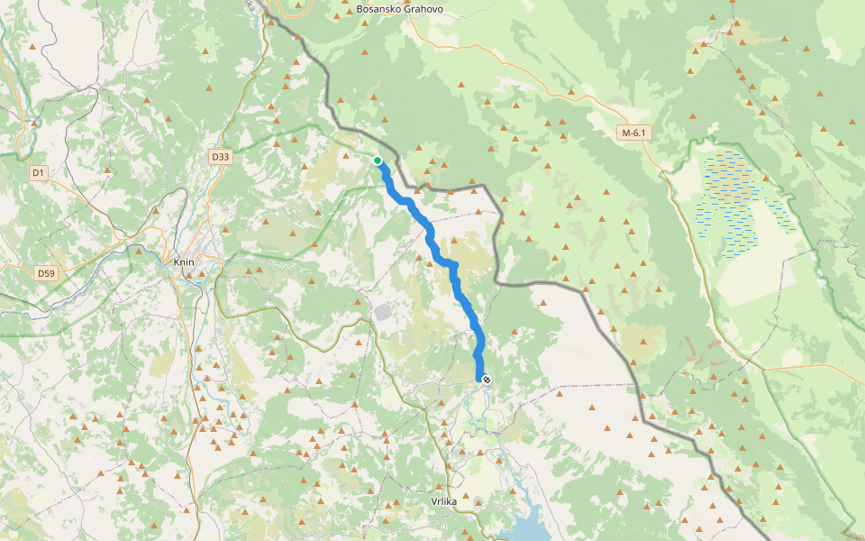 Put preko vrha Dinare walking route map in Polača