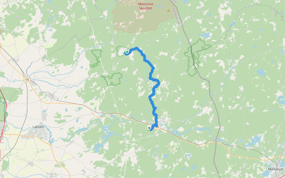 Hallandsleden Etappen Mästocka - Västralt walking route map in Mästocka