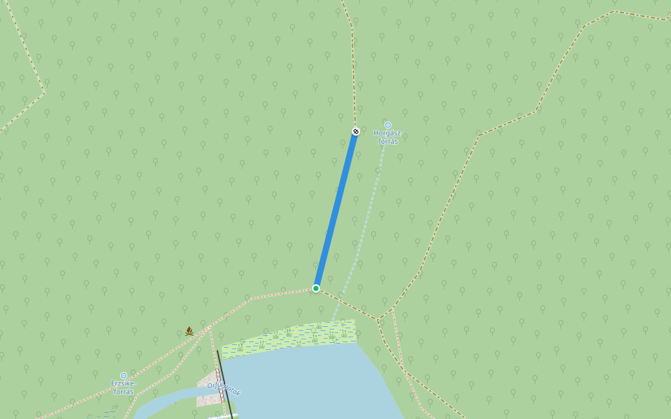 S● (Horgász-forrás) walking route map in Kovácsszénája