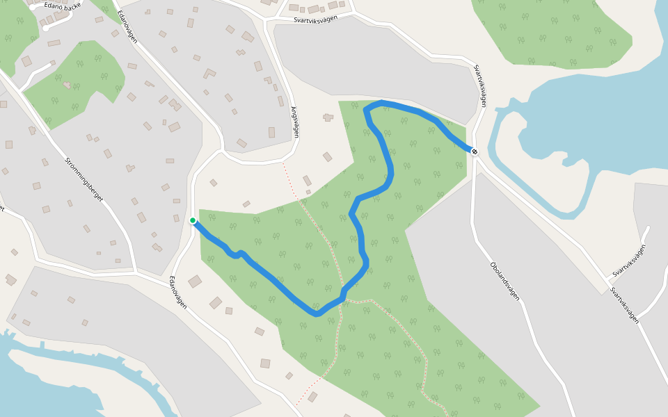 Hiking path blue walking route map in Trosa