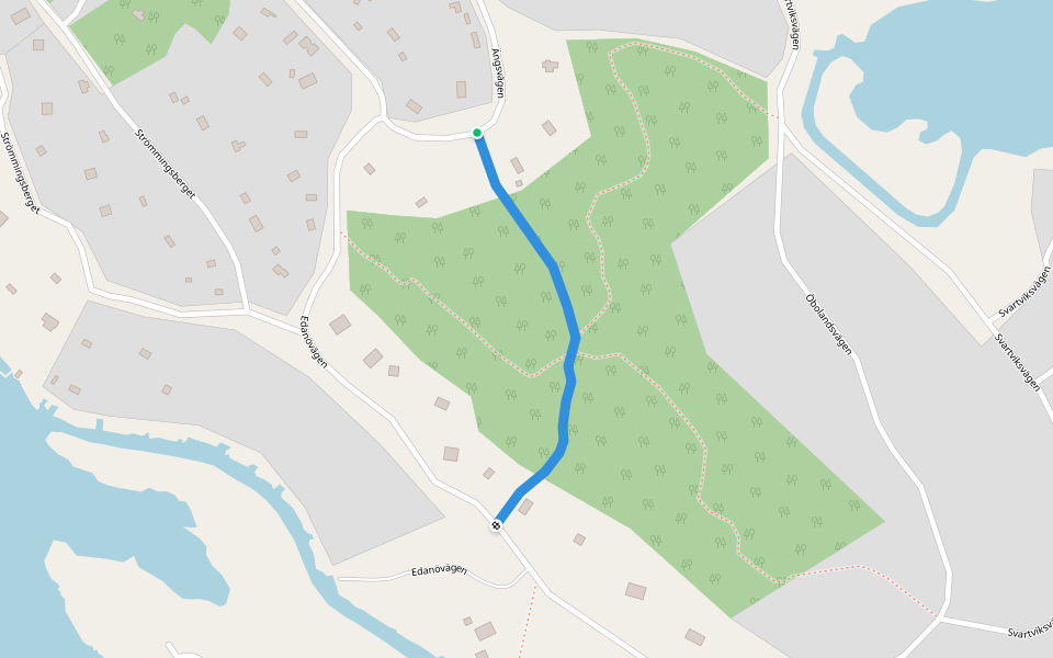 Hiking path red walking route map in Trosa