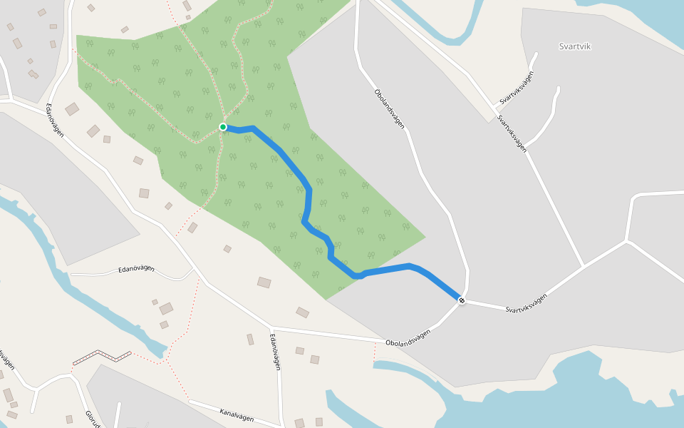 Hiking path yellow walking route map in Trosa