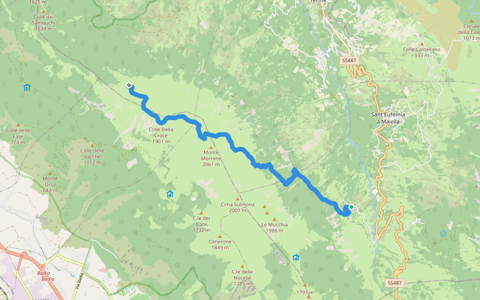 Sentiero Italia - Tappa P06 walking route map in Roccacaramanico