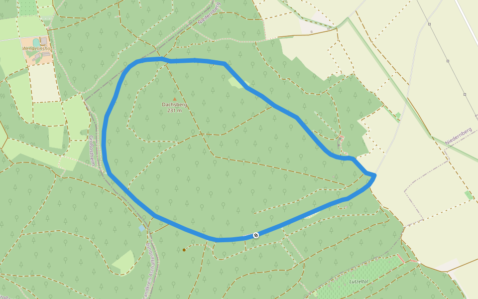 Rundwanderweg Niederberg Nasenberg 2: Nasenberg-Weg walking route map in Niedernberg