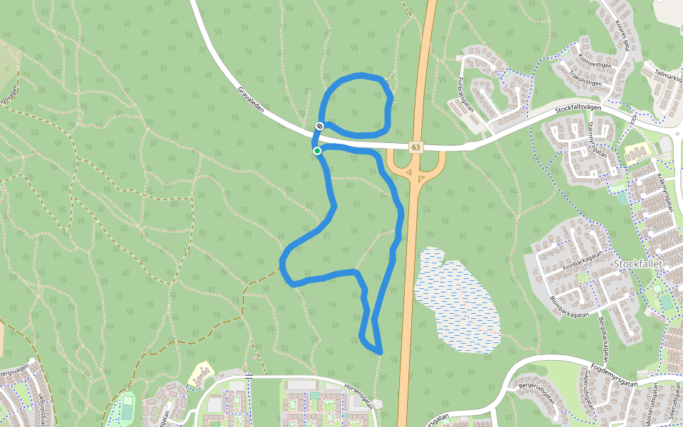 Ruds motionsspår walking route map in Karlstad