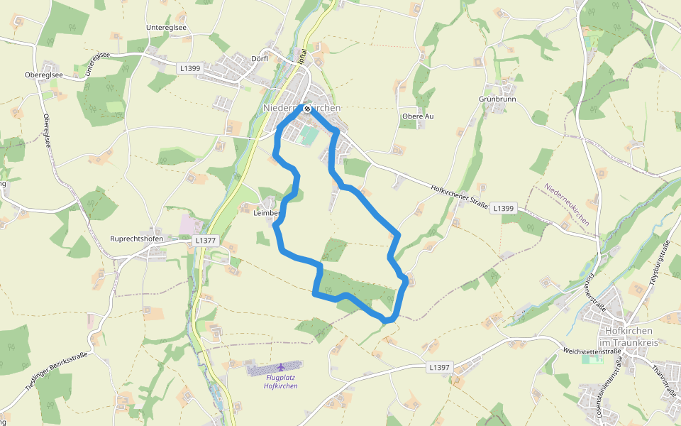 Wanderweg 2 Kühholz walking route map in Niederneukirchen