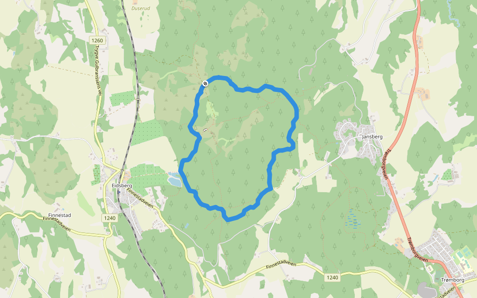 Sameia rundløype walking route map in Mysen