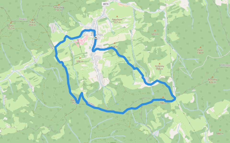 NS Zděchov walking route map in Zděchov