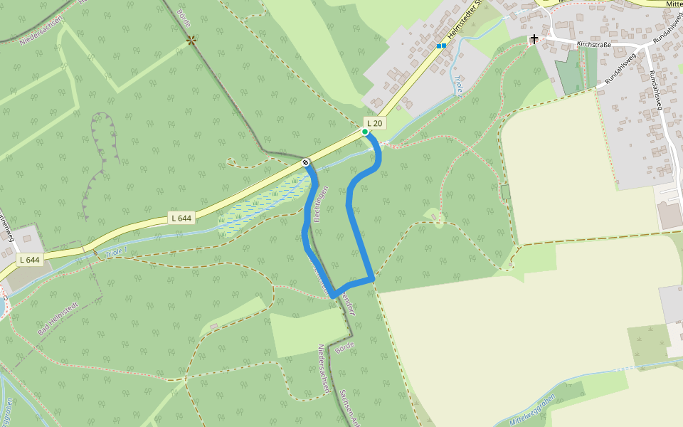 Grenzlehrpfad Helmstedt-Beendorf walking route map in Beendorf