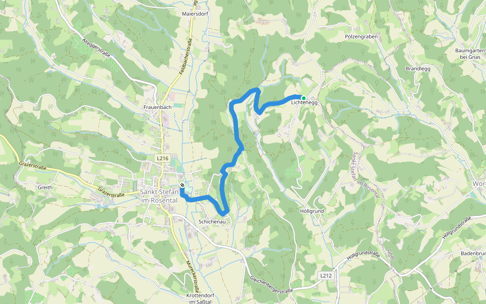 St. Stefan Wanderweg 6 walking route map in Sankt Stefan im Rosental