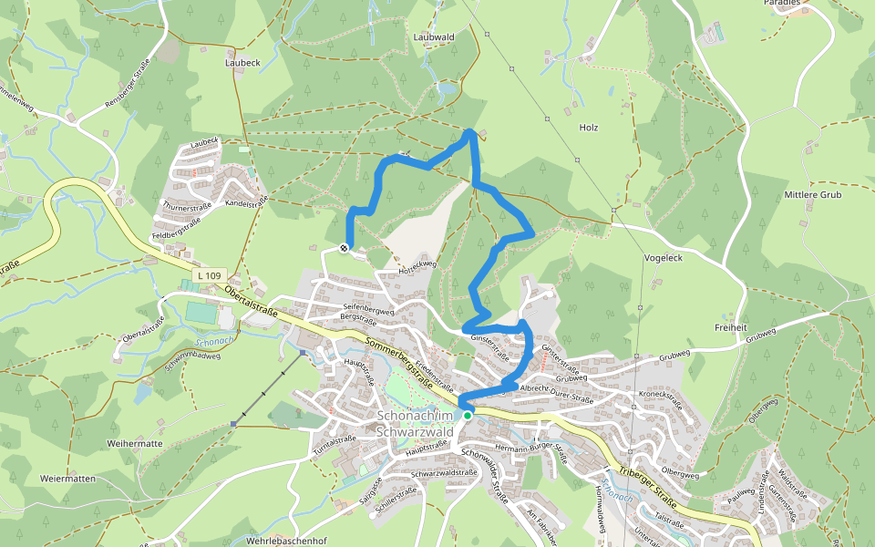 Schonacher Schalensteinpfad walking route map in Schonach im Schwarzwald