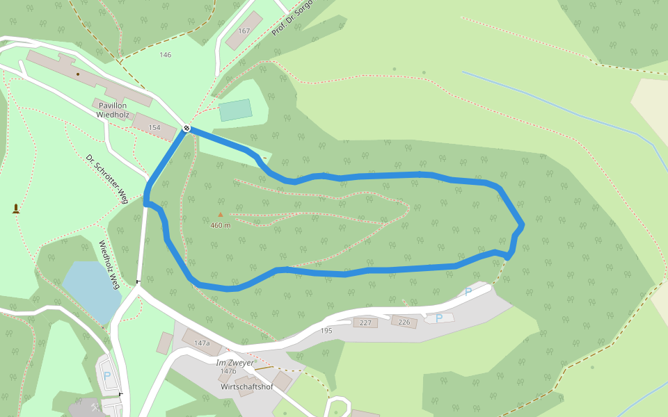Route 9 (Sonderkrankenhaus Alland) walking route map in Alland