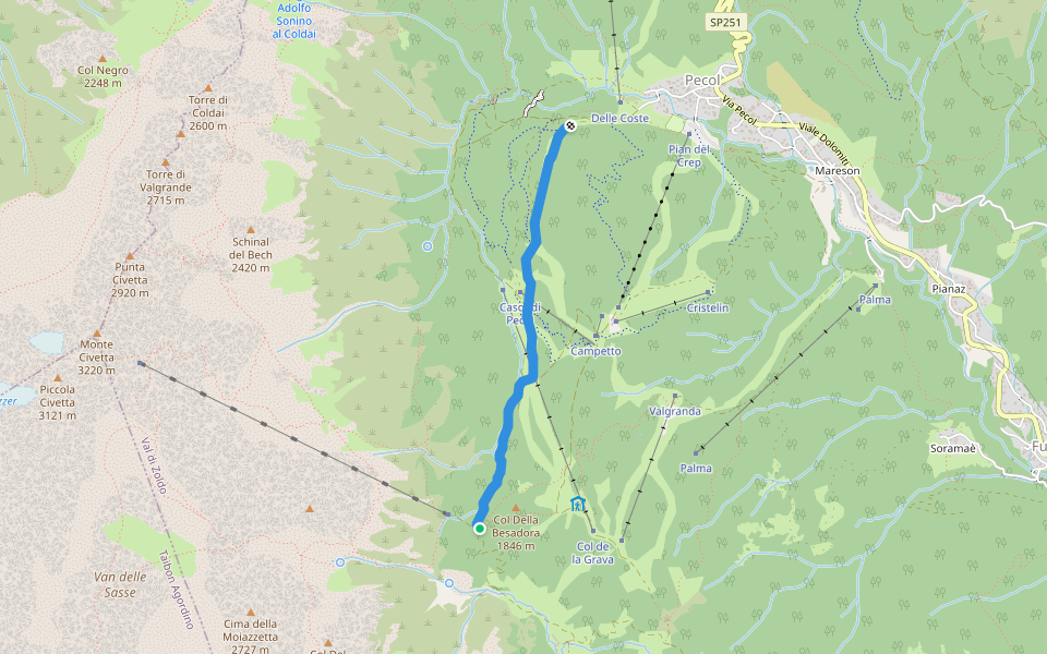 Via Cai Map CAI path 586 | Walking Map