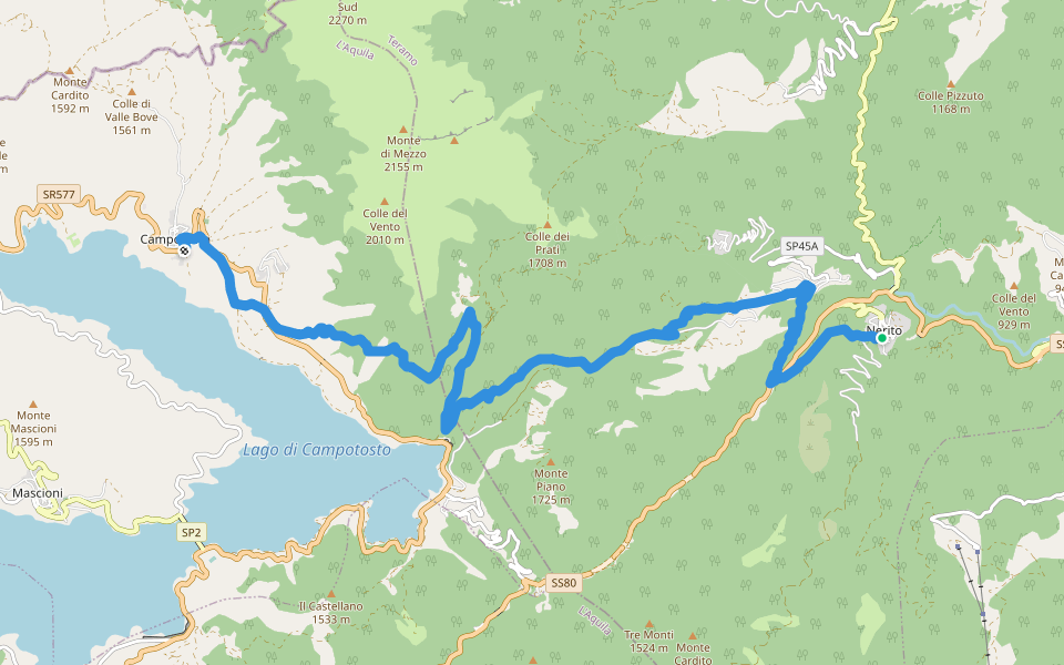 Sentiero Italia - Tappa P13 walking route map in Nerito