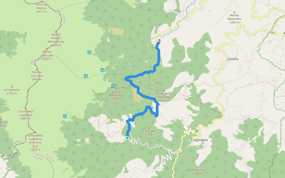 Sentiero Italia - Tappa P15N walking route map in Cesacastina
