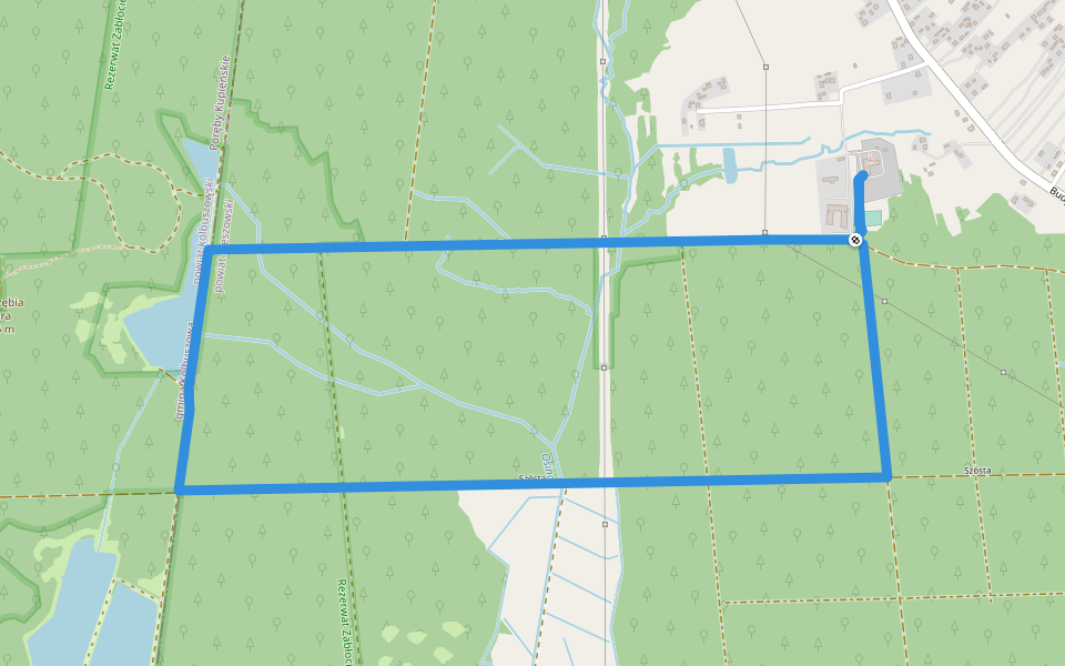 Ścieżka przyrodniczo-edukacyjna Zabłocie walking route map in Budy Głogowskie