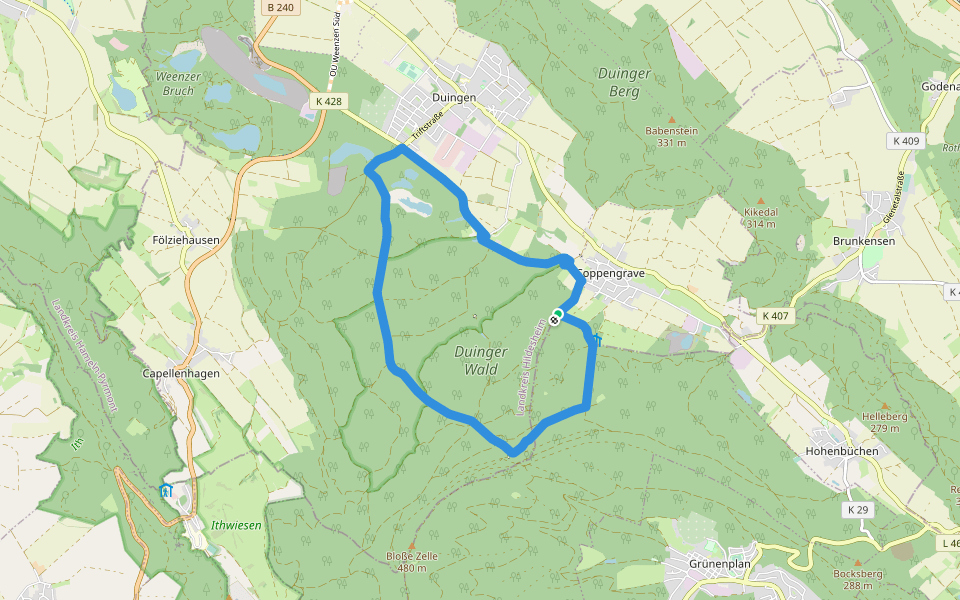 DU 6 Töpferweg walking route map in Duingen