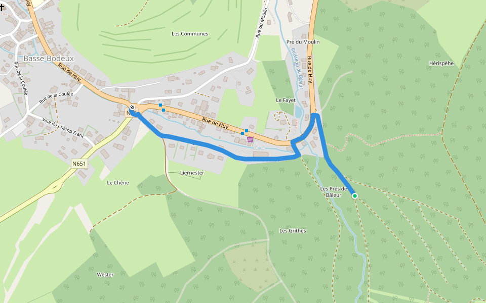 Liaison walking route map in Trois-Ponts