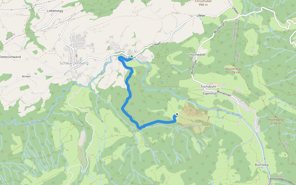 Lifelen - Moos - 850 - Meiestoss walking route map in Schwarzenberg