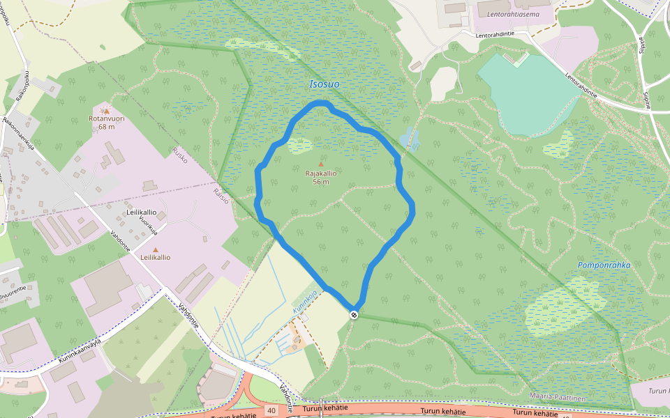 Pomponrahka nature trail walking route map in Saari