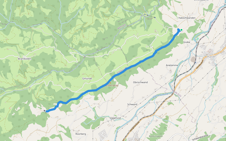 Obstaldenegg - Schüpferegg - Bergli walking route map in Hasle