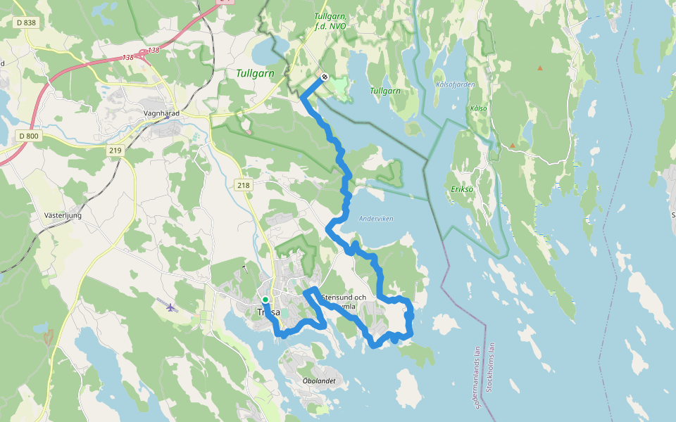 Sörmlandsleden, etapp 56 walking route map in Trosa