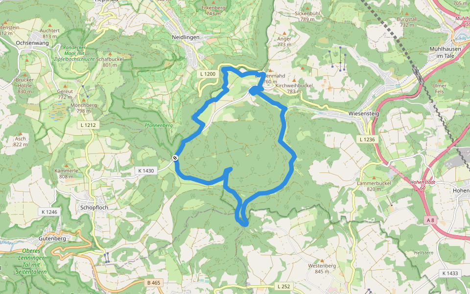 Löwenpfade: Filsursprung-Runde walking route map in Neidlingen