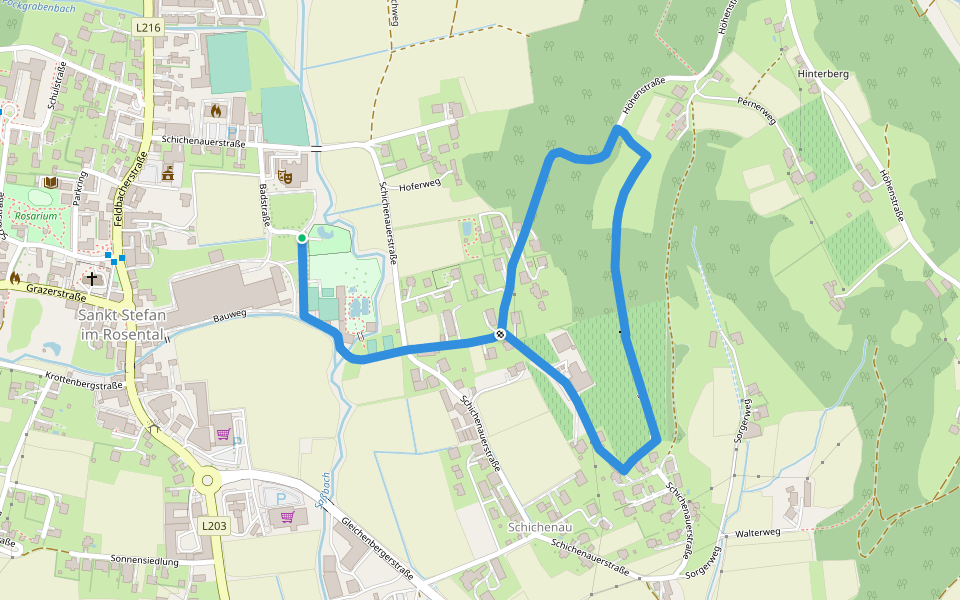St. Stefan Wanderweg 7 walking route map in Sankt Stefan im Rosental