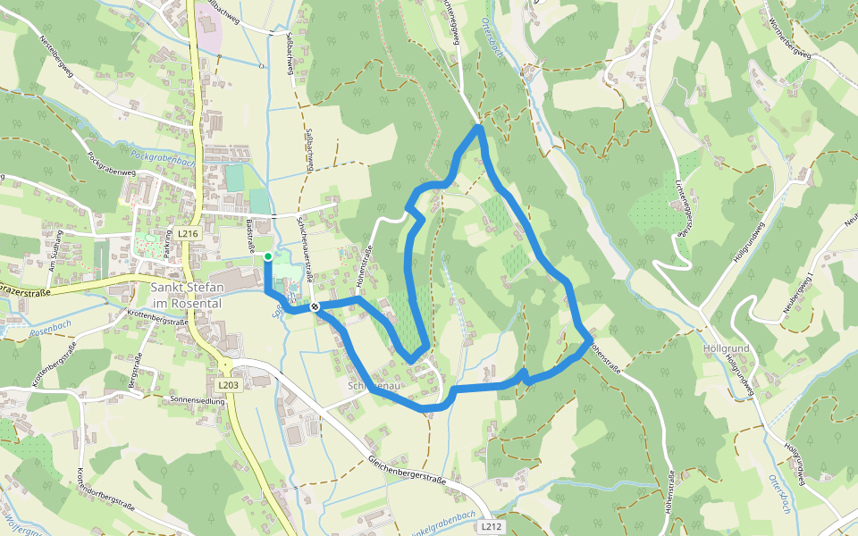St. Stefan Wanderweg 8 walking route map in Sankt Stefan im Rosental