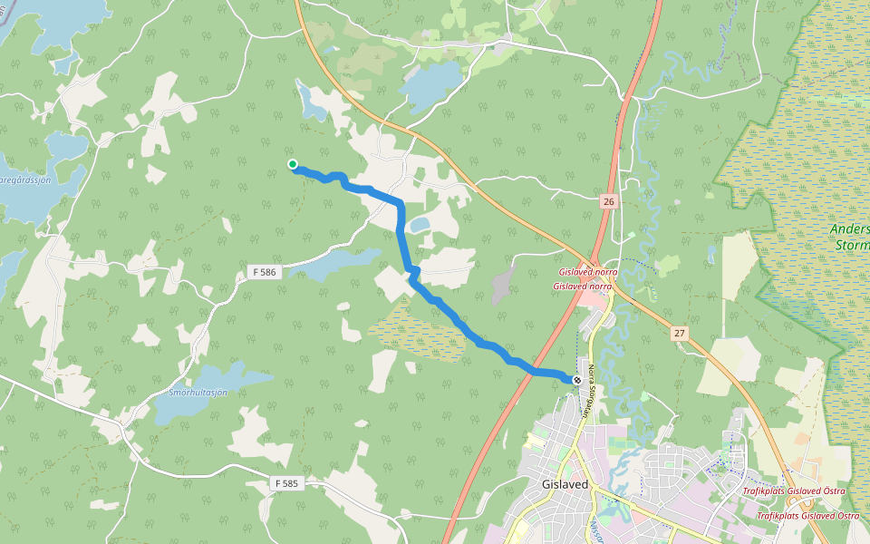 Gislavedsleden Anslutning Gislaved walking route map in Gislaved