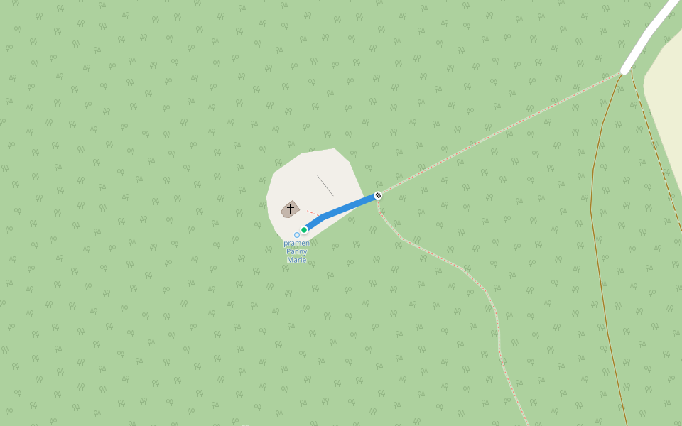 odbočka ke studáce sv. Antonína walking route map in Javorník