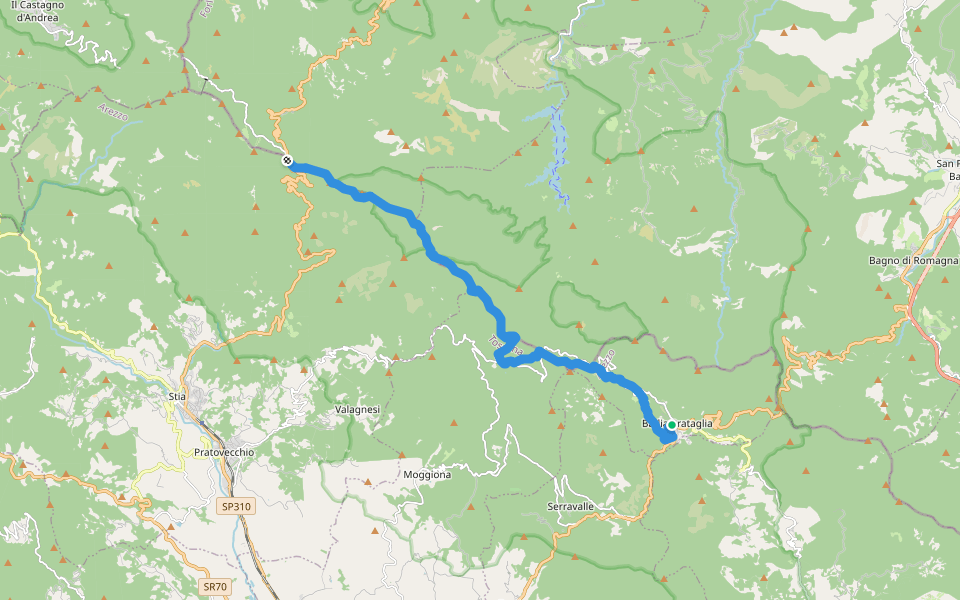 Sentiero Italia - Tappa L05 walking route map in Badia Prataglia