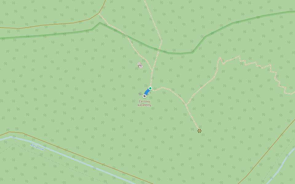 odbočka na Čertovu kazatelnu walking route map in Javorník