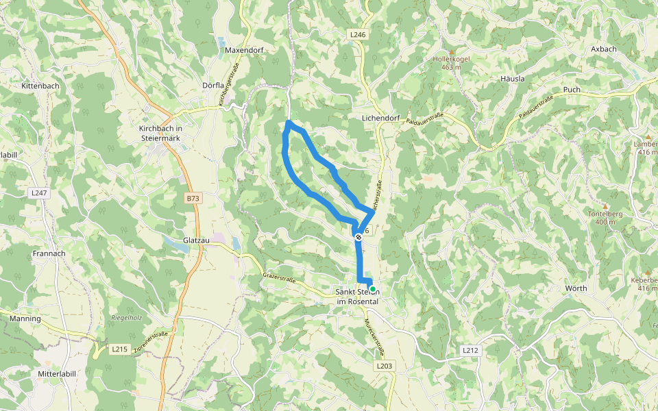 St. Stefan Wanderweg 10 walking route map in Sankt Stefan im Rosental