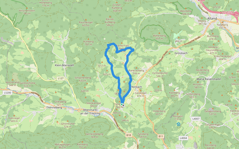 Panorama Rundwanderweg (Hafnerberg) walking route map in Nöstach