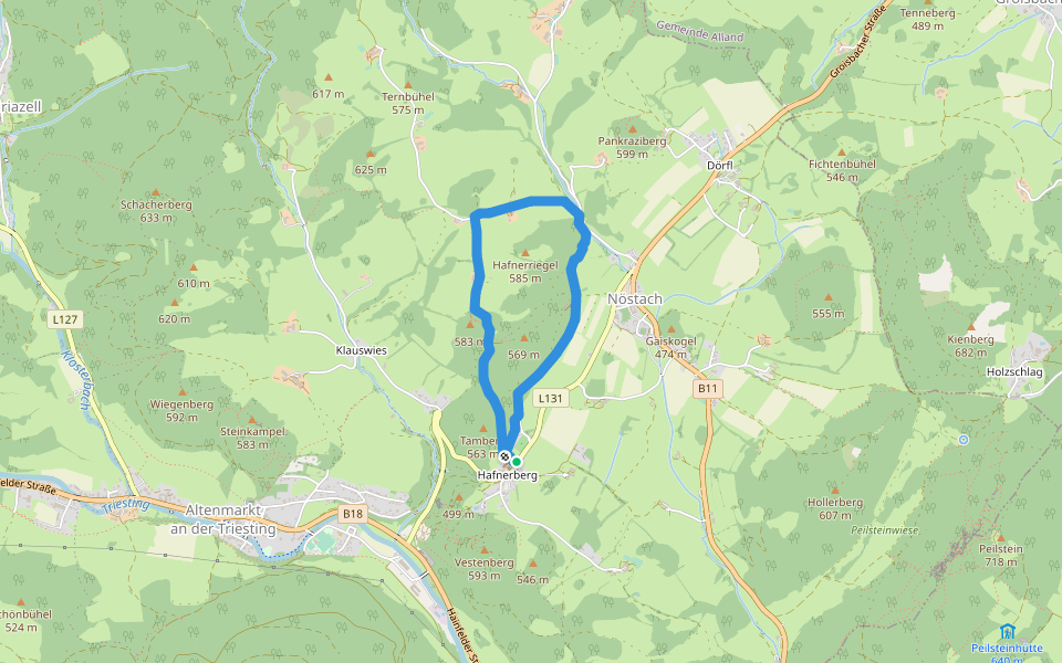 Tamberg Rundwanderweg (Hafnerberg) walking route map in Nöstach