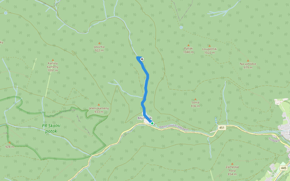Weissenstein walking route map in Vrbno pod Pradědem