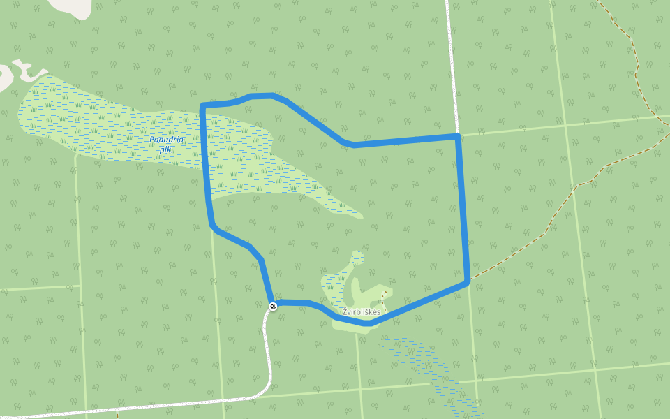 Pažintinis Dusetų girios takas walking route map in Kalbutiškės