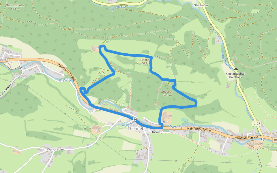Thenneberg - Reisberg Rundwanderweg walking route map in Thenneberg