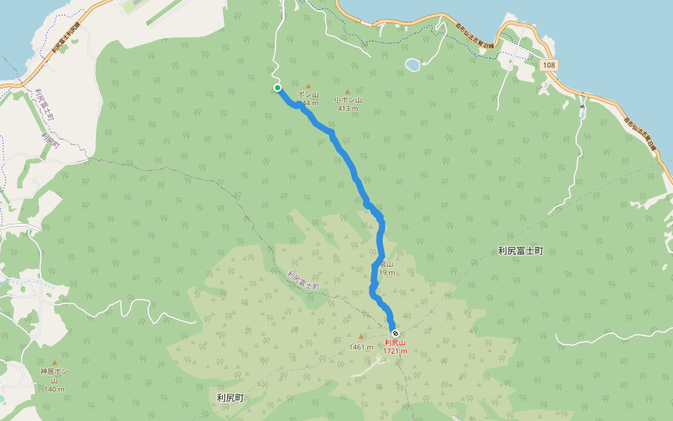 利尻山鴛泊コース walking route map in Rishirifuji
