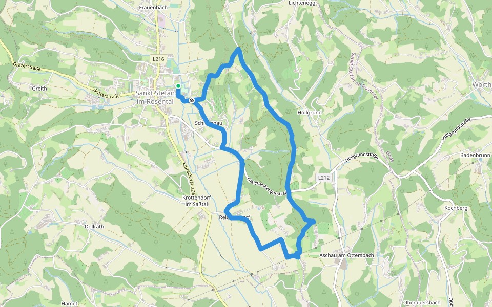 St. Stefan Wanderweg 12 walking route map in Sankt Stefan im Rosental