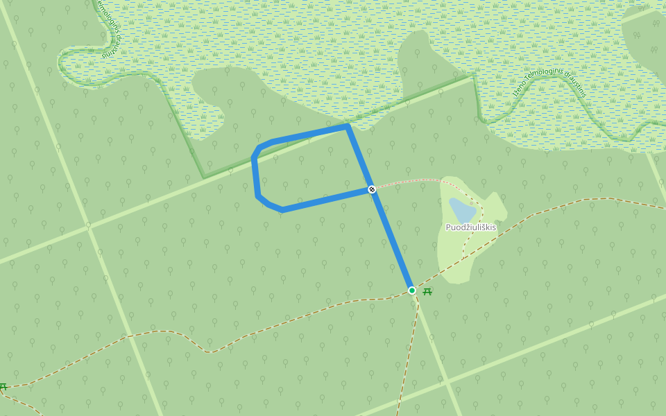 Pažintinis takas „į Girią“ walking route map in Lipkiškės