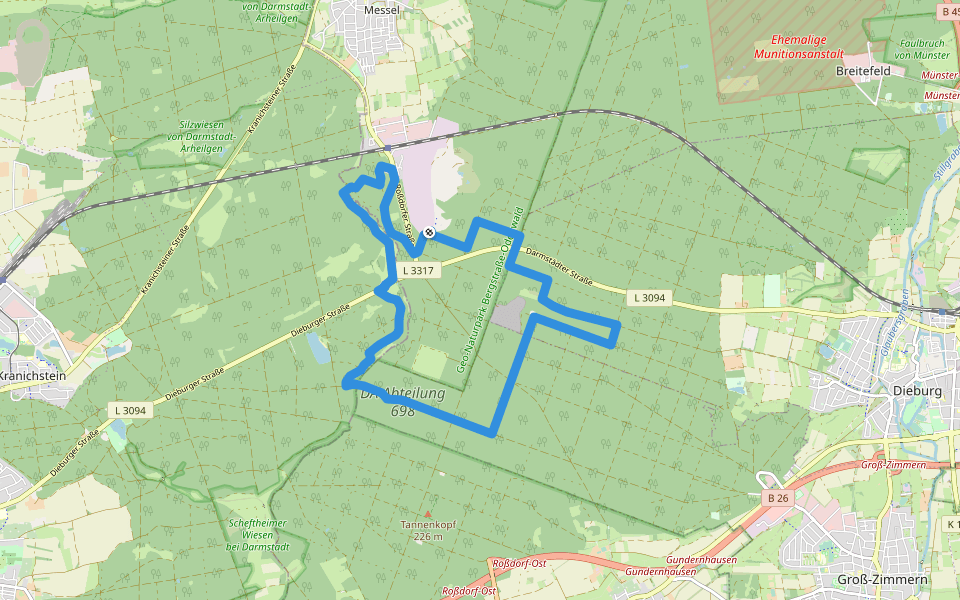 Rundwanderweg Messel 2: Ölschiefer-Weg walking route map in Messel